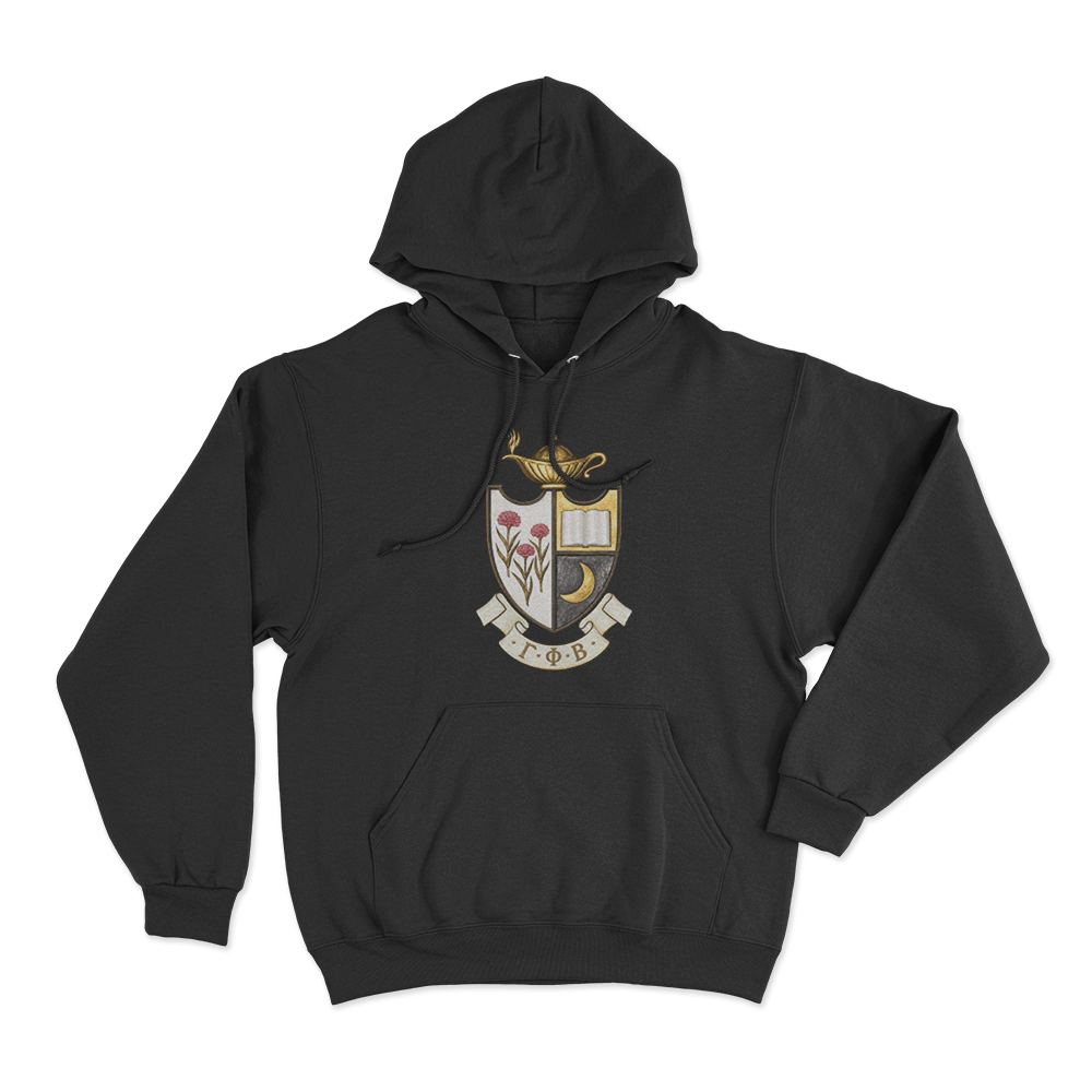 Gamma Phi Beta Crest Unisex Hoodie Black Gamma Phi Beta Crest Unisex Hoodie Black