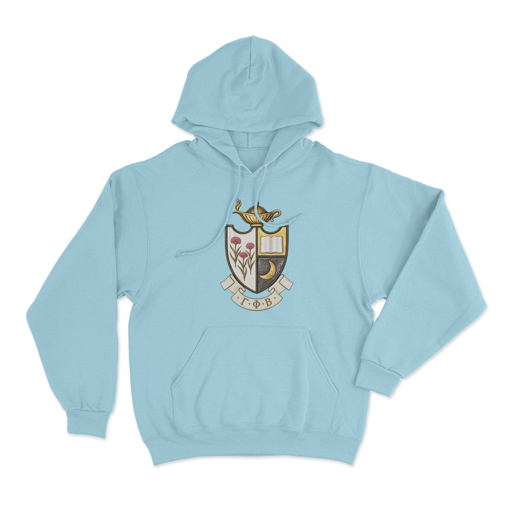 Gamma Phi Beta Crest Unisex Hoodie Sky Blue Gamma Phi Beta Crest Unisex Hoodie Sky Blue