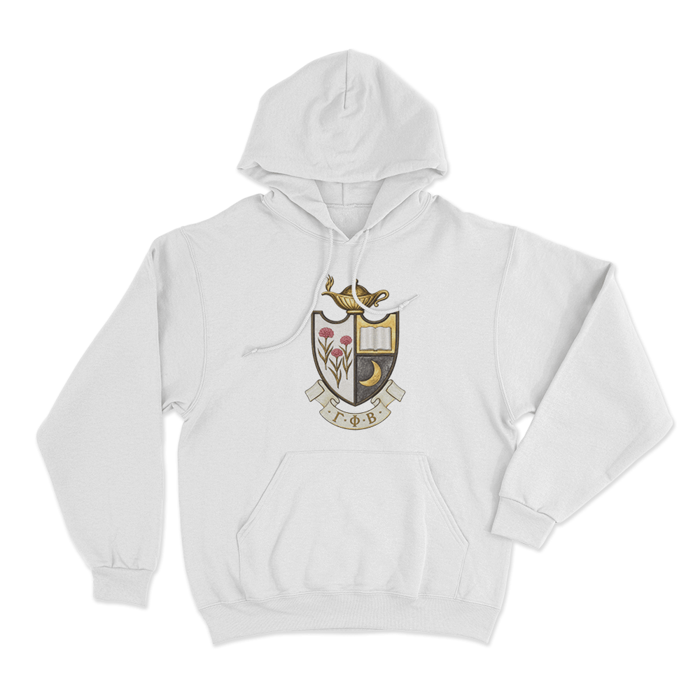 Gamma Phi Beta Crest Unisex Hoodie White Gamma Phi Beta Crest Unisex Hoodie White