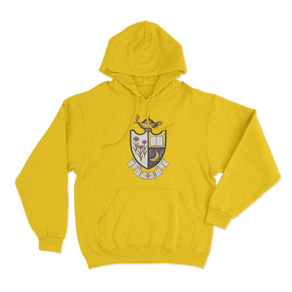 Gamma Phi Beta Crest Unisex Hoodie Yellow Gamma Phi Beta Crest Unisex Hoodie Yellow