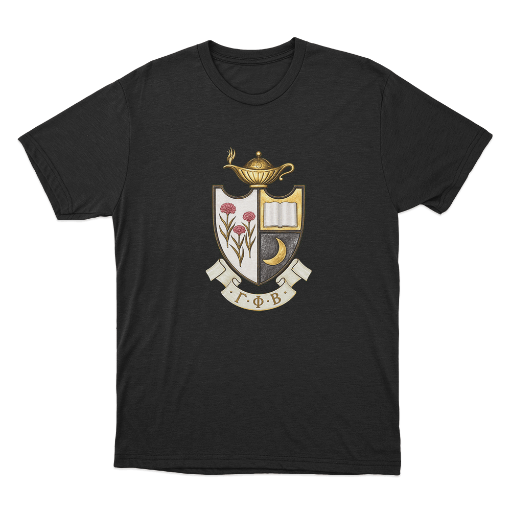 Gamma Phi Beta Crest Unisex T Shirt Black Gamma Phi Beta Crest Unisex T Shirt Black