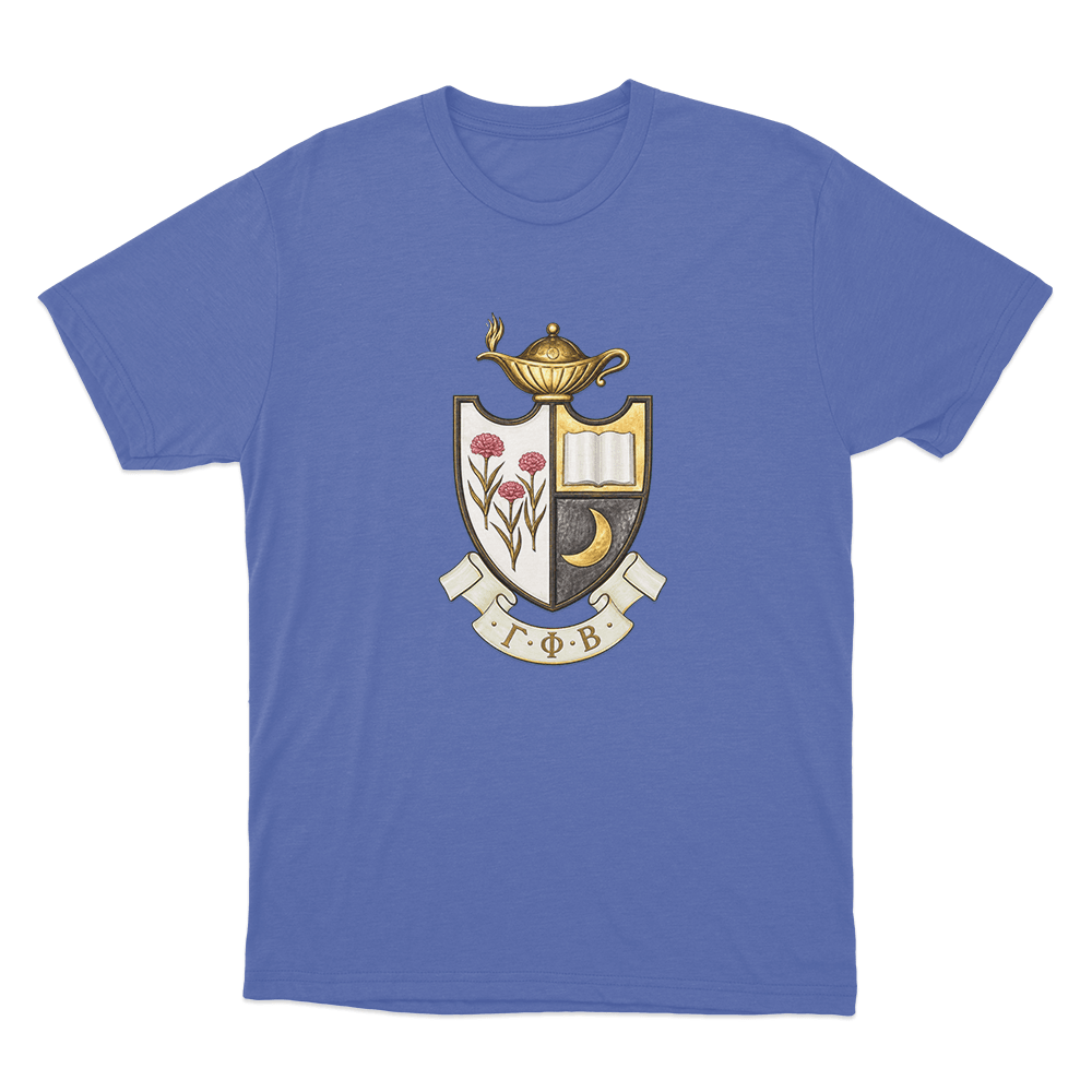 Gamma Phi Beta Crest Unisex T Shirt Blue Gamma Phi Beta Crest Unisex T Shirt Blue
