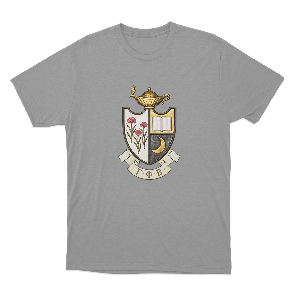 Gamma Phi Beta Crest Unisex T Shirt Grey Gamma Phi Beta Crest Unisex T Shirt Grey