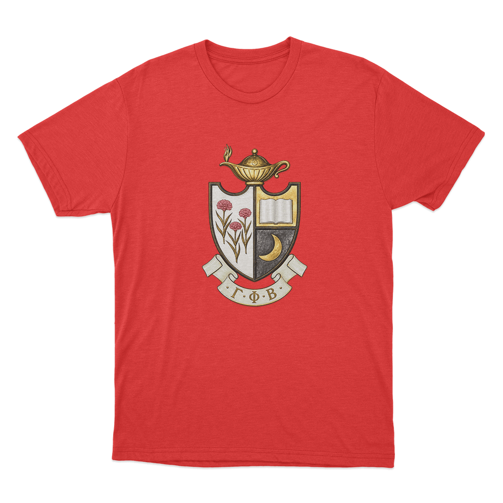 Gamma Phi Beta Crest Unisex T Shirt Red Gamma Phi Beta Crest Unisex T Shirt Red