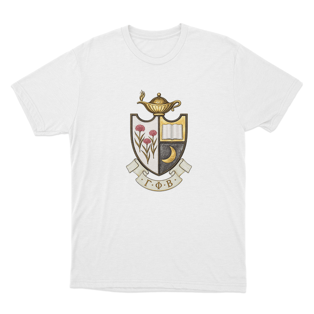 Gamma Phi Beta Crest Unisex T Shirt White Gamma Phi Beta Crest Unisex T Shirt White
