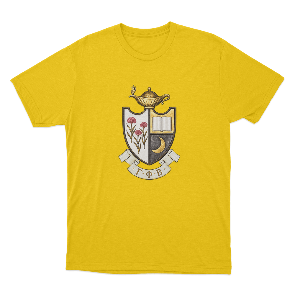 Gamma Phi Beta Crest Unisex T Shirt Yellow Gamma Phi Beta Crest Unisex T Shirt Yellow