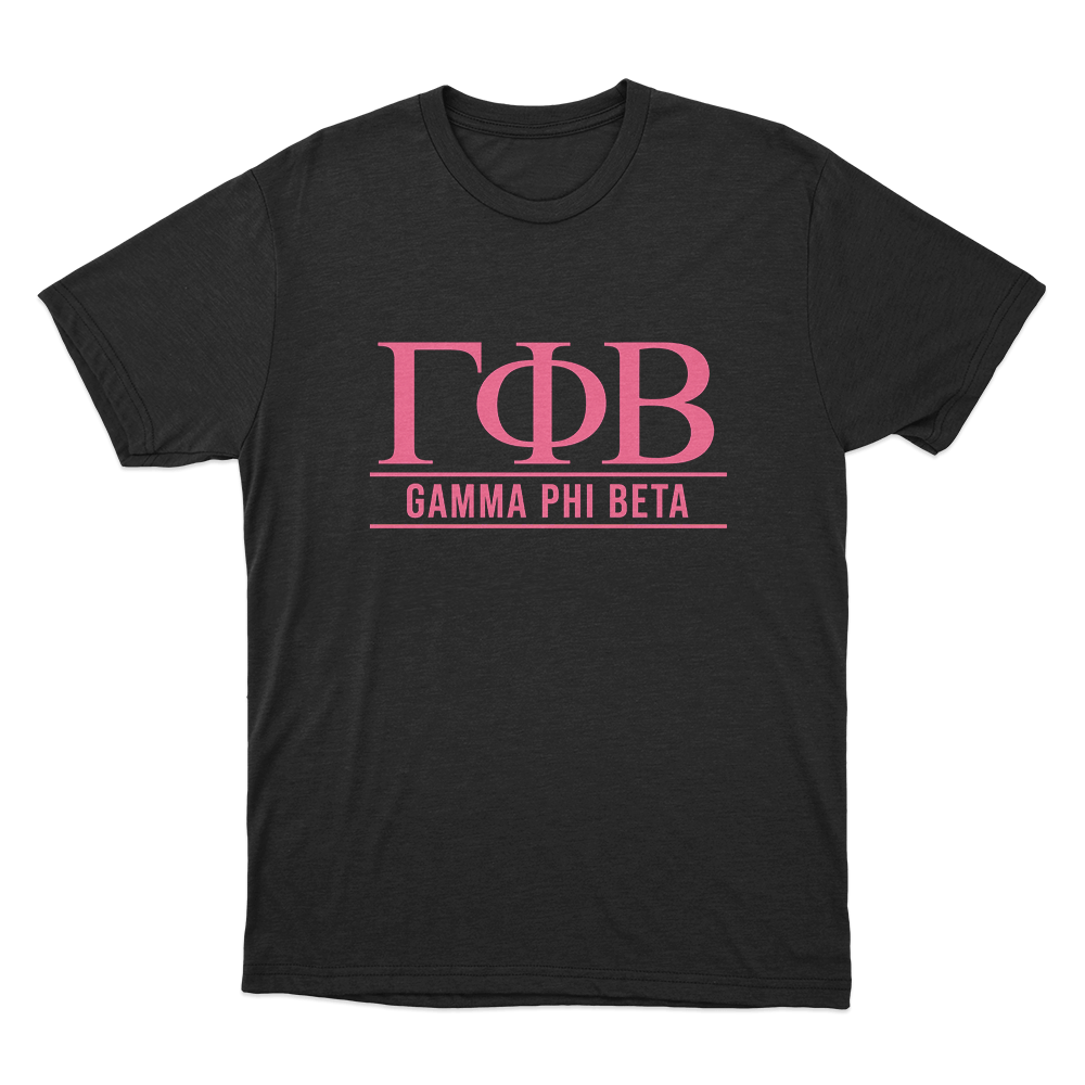Gamma Phi Beta Greek Letter Logo Unisex T Shirt Black Gamma Phi Beta Greek Letter Logo Unisex T Shirt Black
