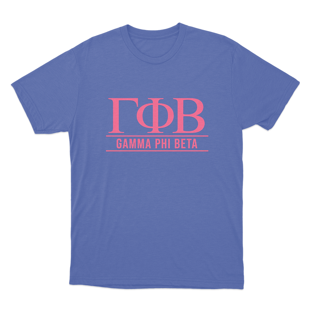 Gamma Phi Beta Greek Letter Logo Unisex T Shirt Blue Gamma Phi Beta Greek Letter Logo Unisex T Shirt Blue