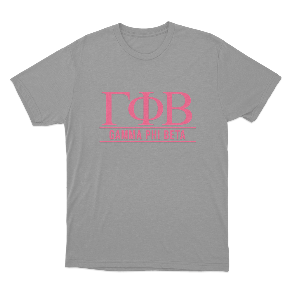 Gamma Phi Beta Greek Letter Logo Unisex T Shirt Grey Gamma Phi Beta Greek Letter Logo Unisex T Shirt Grey