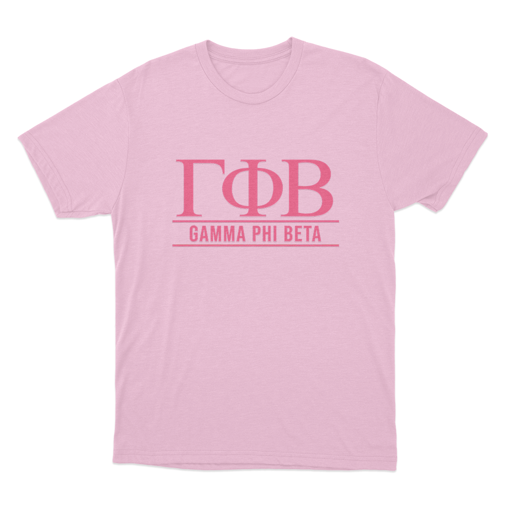 Gamma Phi Beta Greek Letter Logo Unisex T Shirt Pink Gamma Phi Beta Greek Letter Logo Unisex T Shirt Pink