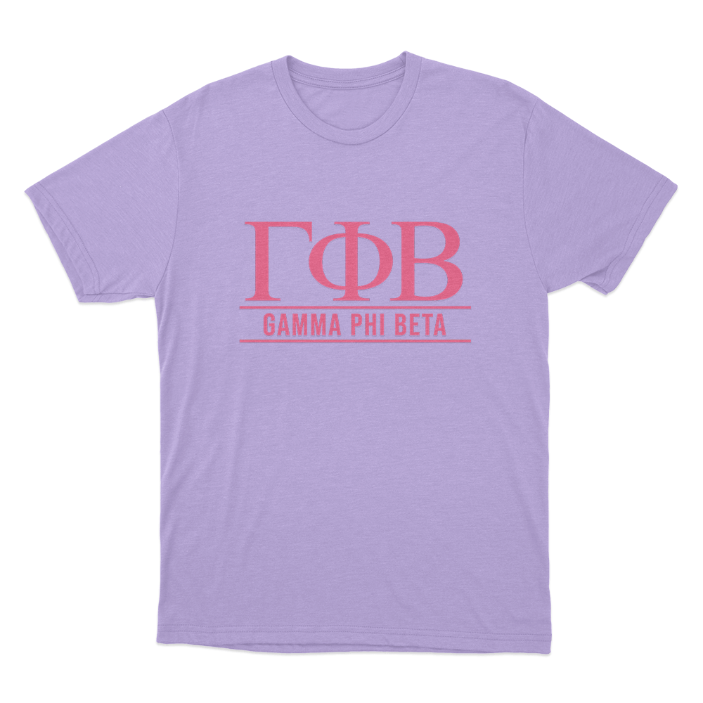 Gamma Phi Beta Greek Letter Logo Unisex T Shirt Purple Gamma Phi Beta Greek Letter Logo Unisex T Shirt Purple