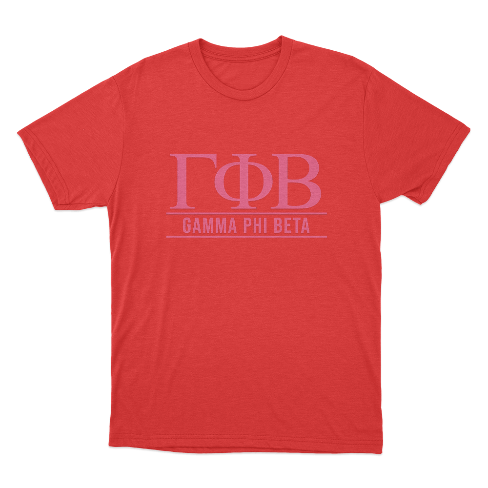 Gamma Phi Beta Greek Letter Logo Unisex T Shirt Red Gamma Phi Beta Greek Letter Logo Unisex T Shirt Red