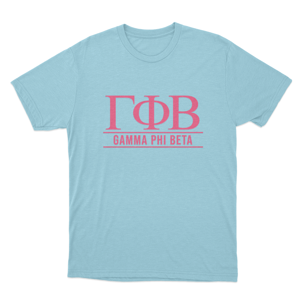 Gamma Phi Beta Greek Letter Logo Unisex T Shirt Sky Blue Gamma Phi Beta Greek Letter Logo Unisex T Shirt Sky Blue