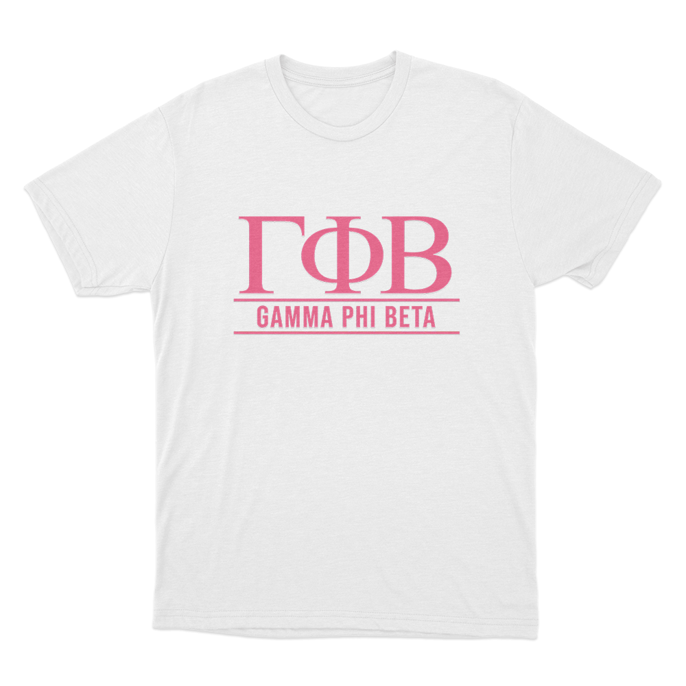 Gamma Phi Beta Greek Letter Logo Unisex T Shirt White Gamma Phi Beta Greek Letter Logo Unisex T Shirt White