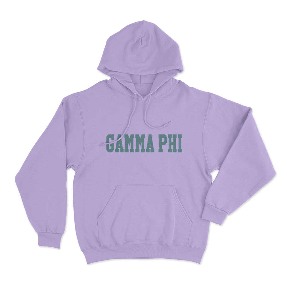 Gamma Phi Collegiate Wordmark Unisex Hoodie Purple Gamma Phi Collegiate Wordmark Unisex Hoodie Purple