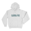 Gamma Phi Collegiate Wordmark Unisex Hoodie White